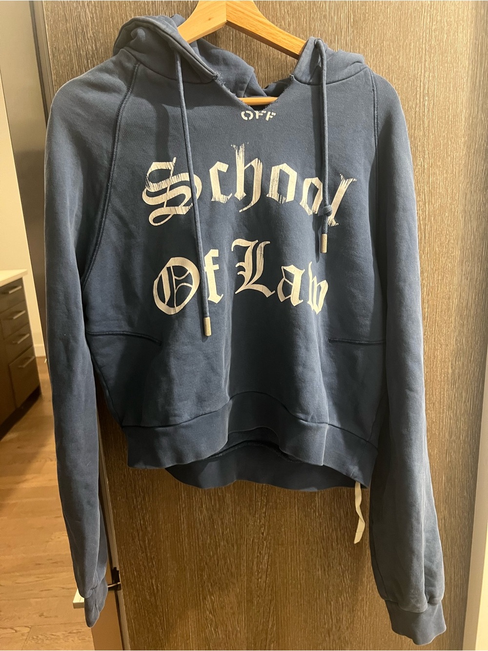 Off-White Navy Blue "School Of Law" Hoodie